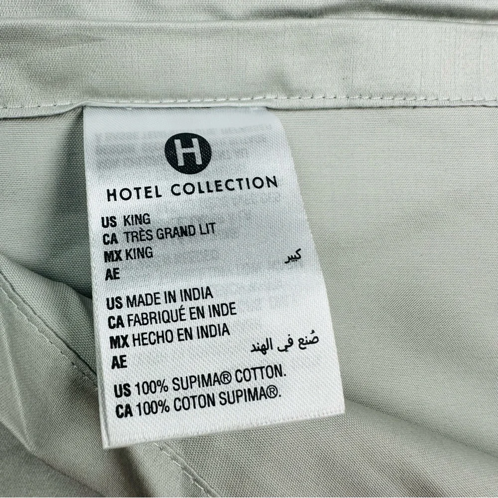 Hotel Collection Supima Cotton Palladium Grey King Flat Sheet